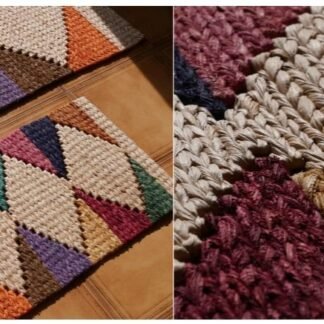 Capacho de porta 
trançado à mão em  tear de prego 
 tam 0,40x0,70cm
110,00